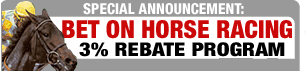 3% Horse Racing Rebate at All Horse Racing